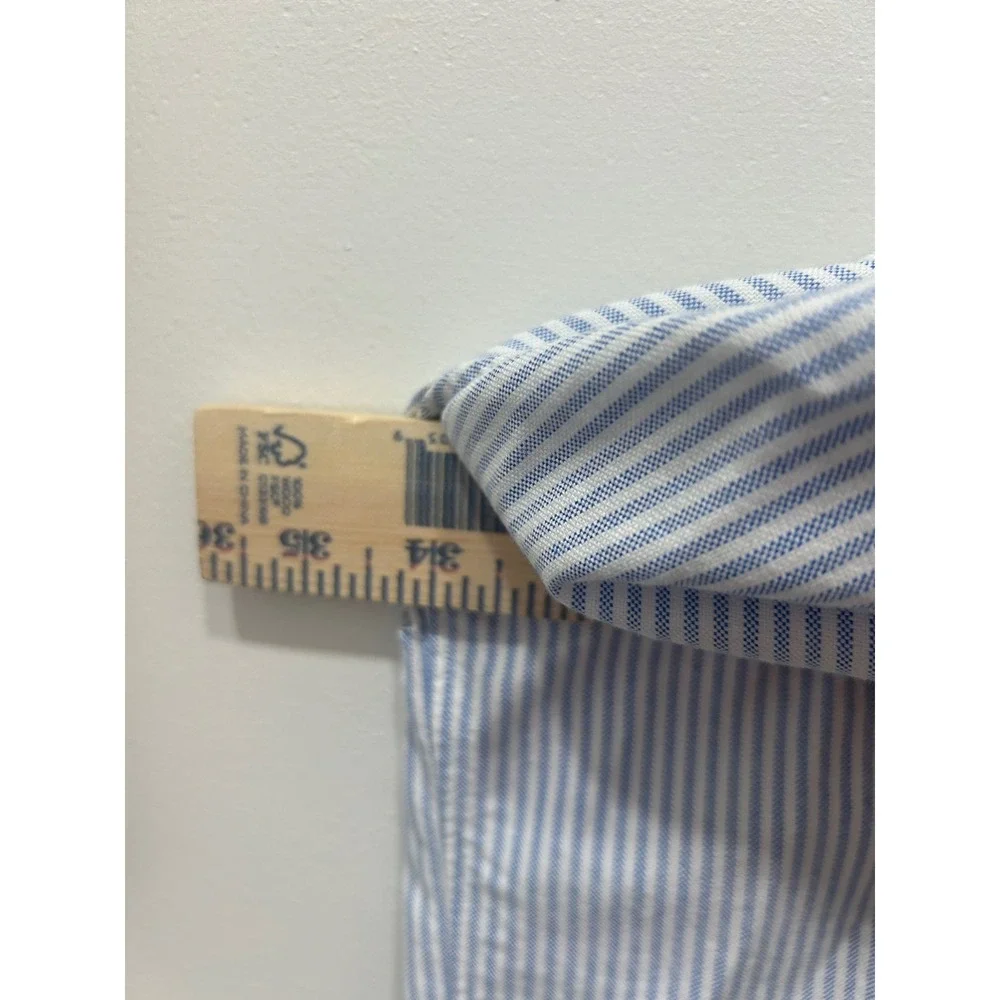 Polo Ralph Lauren Button Down Shirt Mens 4XB Blue Striped Oxford Flesh Pony $138